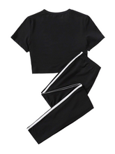 Lounge-Set mit gestreiftem Seitenteil